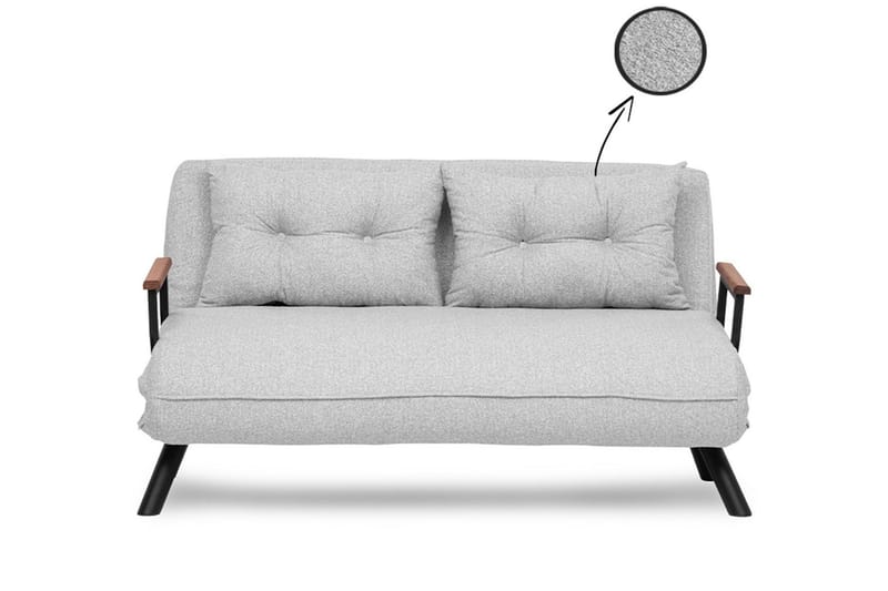 Alfredton 2-seter Utrettbar Sammenleggbar Sovesofa i Bouclé med Metallben - Grå - Møbler - Sofaer - Sovesofaer - 2 seters sovesofa