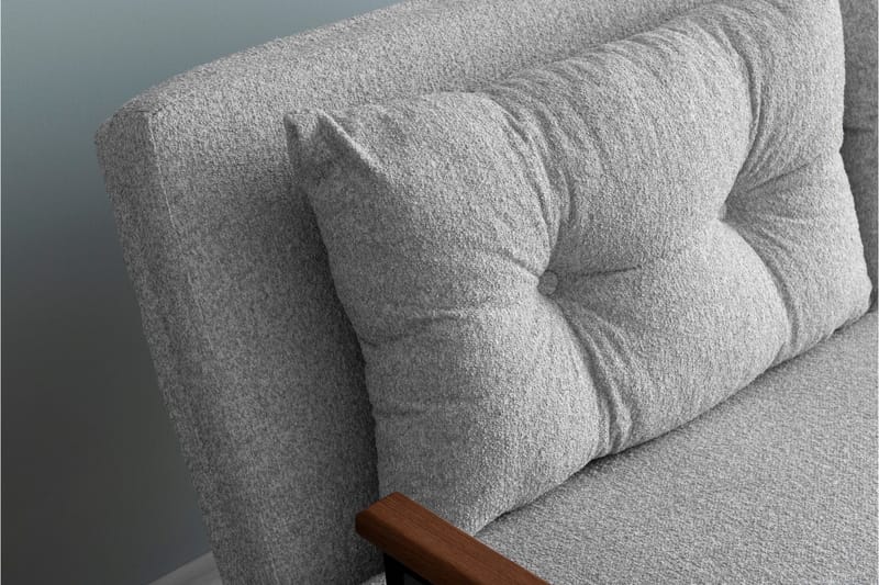 Alfredton 2-seter Utrettbar Sammenleggbar Sovesofa i Bouclé med Metallben - Grå - Møbler - Sofaer - Sovesofaer - 2 seters sovesofa