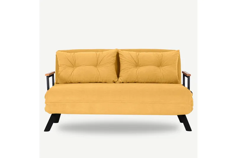 Alfredton Sovesofa 2-seter 175x133 cm - Sennepsgul - Møbler - Sofaer - Sovesofaer - 2 seters sovesofa