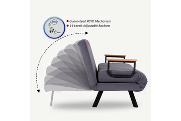 Alfredton Sovesofa 2-seters 120x185 - Grå - Møbler - Sofaer - Sovesofaer - 2 seters sovesofa