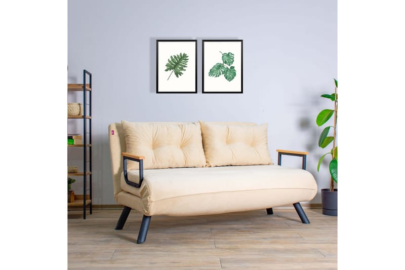 Alfredton Sovesofa 2-seters 120x185 - Krem - Møbler - Sofaer - Sovesofaer - 2 seters sovesofa
