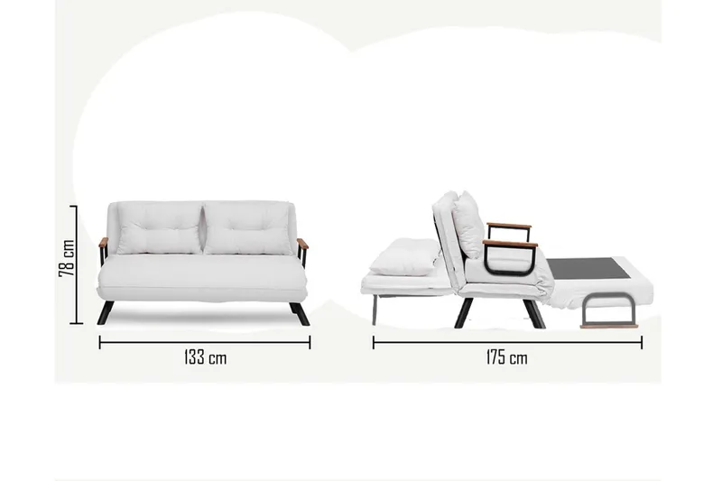 Alfredton Sovesofa - Cream - Møbler - Sofaer - Sovesofaer - 2 seters sovesofa