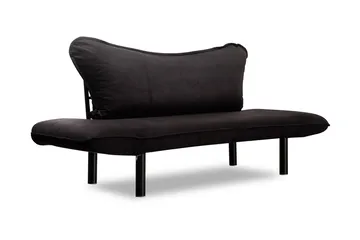 Annabelle 2-seter Foldbar Sovesofa 66x182 cm i Fløyel - Sort - Møbler - Sofaer - Sovesofaer - 2 seters sovesofa