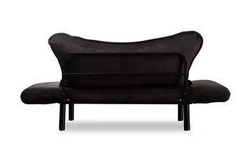 Annabelle 2-seter Foldbar Sovesofa 66x182 cm i Fløyel - Sort - Møbler - Sofaer - Sovesofaer - 2 seters sovesofa