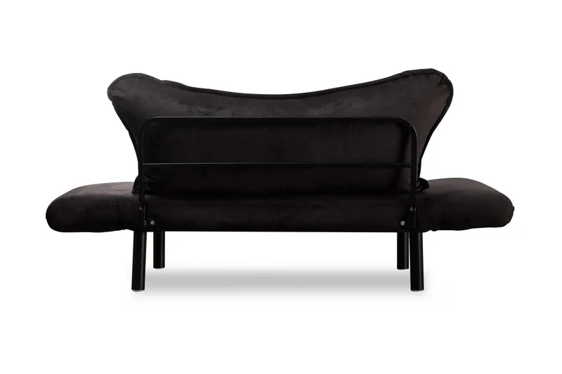 Annabelle 2-seter Foldbar Sovesofa 66x182 cm i Fløyel - Sort - Møbler - Sofaer - Sovesofaer - 2 seters sovesofa