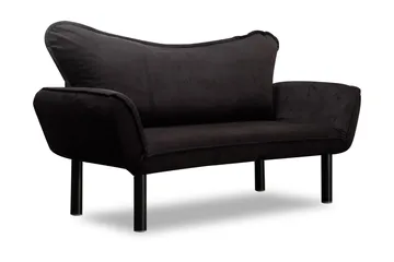 Annabelle 2-seter Foldbar Sovesofa 66x182 cm i Fløyel - Sort - Møbler - Sofaer - Sovesofaer - 2 seters sovesofa