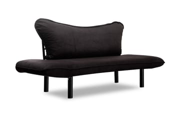 Annabelle 2-seter Sammenleggbar Sovesofa 66x182 cm i Fløyel - Svart - Møbler - Sofaer - Sovesofaer - 2 seters sovesofa