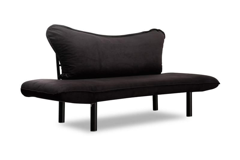 Annabelle 2-seter Sammenleggbar Sovesofa 66x182 cm i Fløyel - Svart - Møbler - Sofaer - Sovesofaer - 2 seters sovesofa