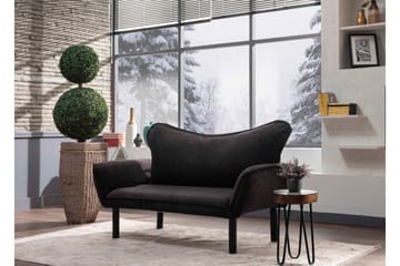 Annabelle 2-seter Sammenleggbar Sovesofa 66x182 cm i Fløyel - Svart - Møbler - Sofaer - Sovesofaer - 2 seters sovesofa