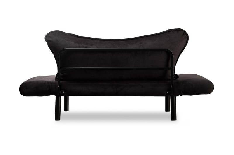 Annabelle 2-seter Sammenleggbar Sovesofa 66x182 cm i Fløyel - Svart - Møbler - Sofaer - Sovesofaer - 2 seters sovesofa