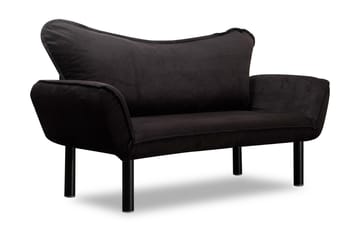 Annabelle 2-seter Sammenleggbar Sovesofa 66x182 cm i Fløyel - Svart - Møbler - Sofaer - Sovesofaer - 2 seters sovesofa