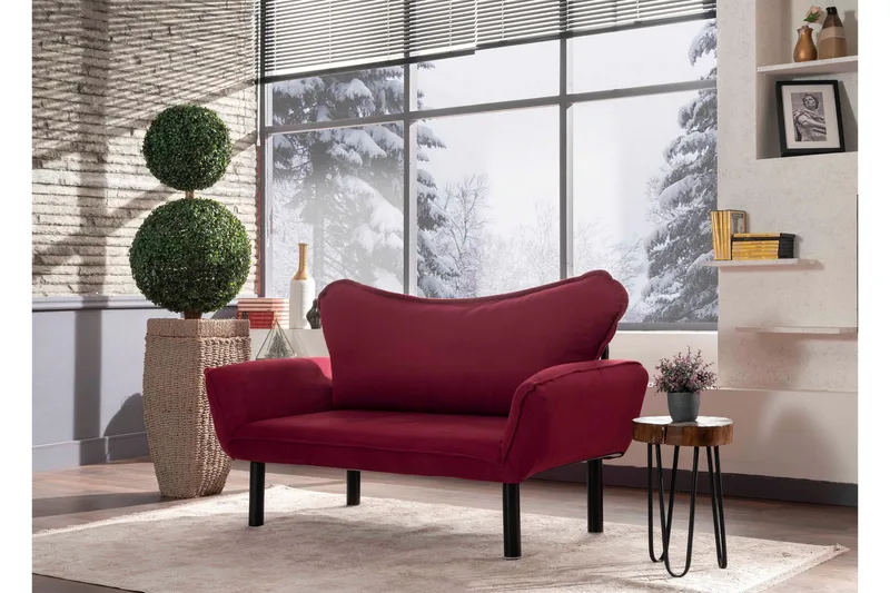 Annabelle Sovesofa 2-seter - Burgunder - Møbler - Sofaer - Sovesofaer - 2 seters sovesofa