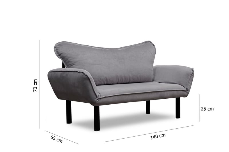 Annabelle Sovesofa 2-seter - Grå - Møbler - Sofaer - Sovesofaer - 2 seters sovesofa