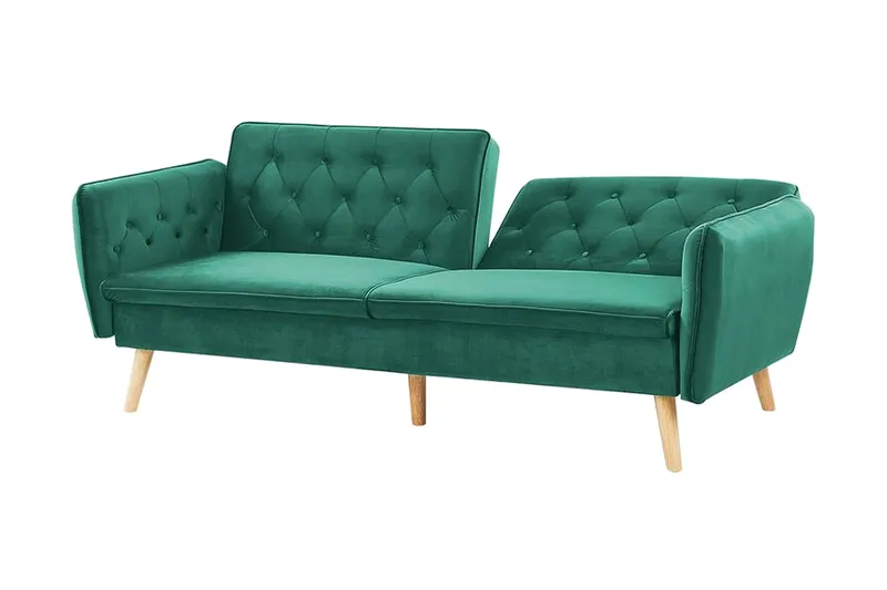 Bardu 2-seters Sovesofa - Fløyel/Mørkegrønn - Møbler - Sofaer - Sovesofaer - 2 seters sovesofa