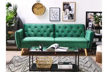 Bardu 2-seters Sovesofa - Fløyel/Mørkegrønn - Møbler - Sofaer - Sovesofaer - 2 seters sovesofa