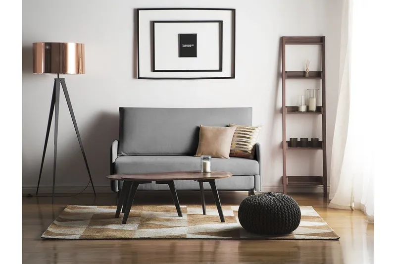 Belfast 2-seter Utfellbar Rektangulær Sovesofa 147x197 cm i Stoff - Grå - Møbler - Sofaer - Sovesofaer - 2 seters sovesofa