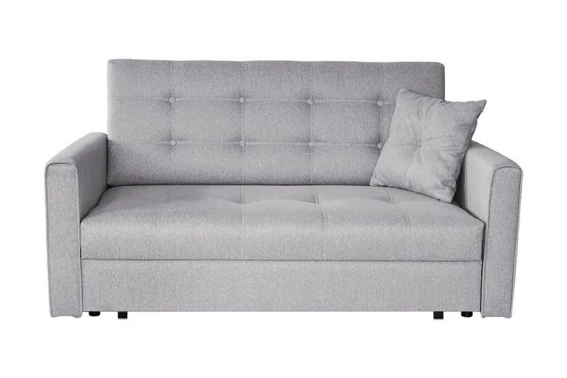 Bensbyn 2-seter Rektangulær Sovesofa 132x196 cm med Oppbevaring i Stoff, Grå