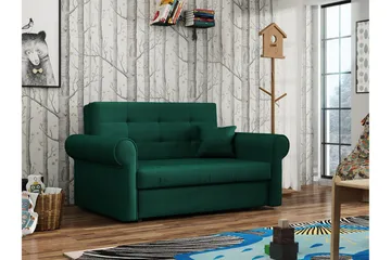 Bensbyn 2-seter Rektangulær Sovesofa i Stoff med Rullearmlener - Grønn - Møbler - Sofaer - Sovesofaer - 2 seters sovesofa