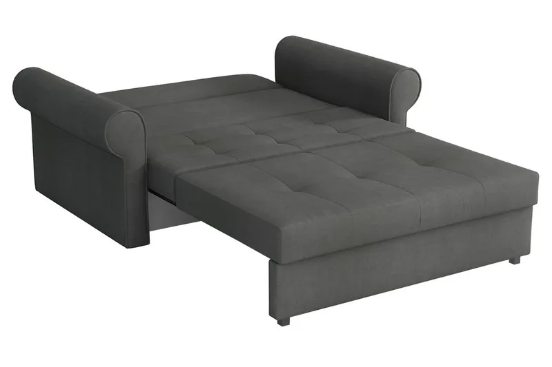 Bensbyn 2-seter Rektangulær Sovesofa i Stoff med Rullearmlener - Grønn - Møbler - Sofaer - Sovesofaer - 2 seters sovesofa