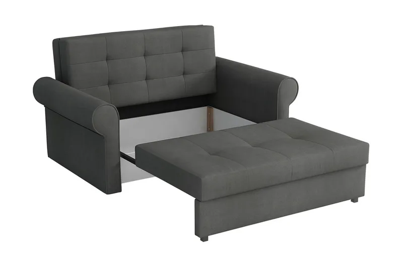 Bensbyn 2-seter Rektangulær Sovesofa i Stoff med Rullearmlener - Grønn - Møbler - Sofaer - Sovesofaer - 2 seters sovesofa