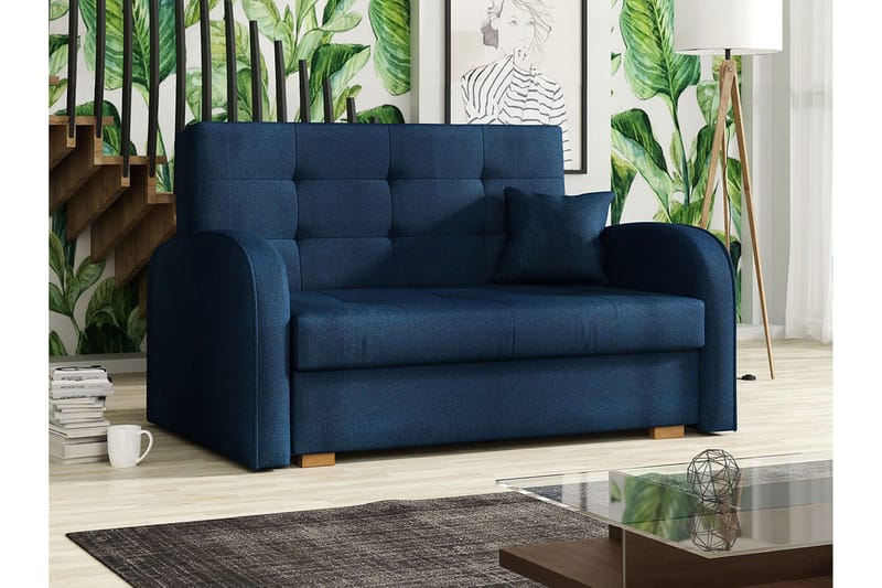 Bensbyn 2-seter Sovesofa 112x196 cm med Oppbevaring i Stoff - Blå - Møbler - Sofaer - Sovesofaer - 2 seters sovesofa