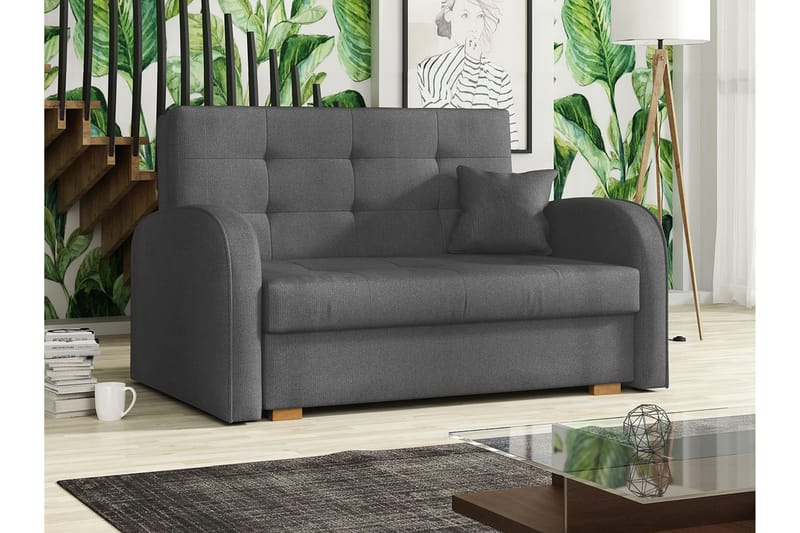 Bensbyn 2-seter Sovesofa 112x196 cm med Oppbevaring i Stoff - Grå - Møbler - Sofaer - Sovesofaer - 2 seters sovesofa