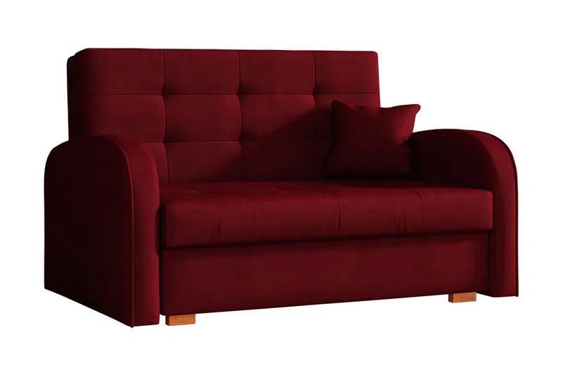 Bensbyn 2-seter Sovesofa 112x196 cm med Oppbevaring i Stoff, Rød