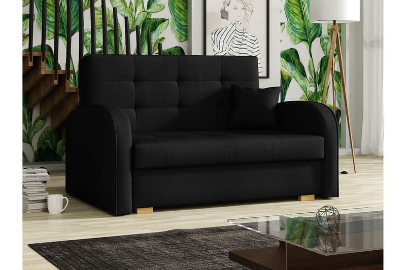 Bensbyn 2-seter Sovesofa 112x196 cm med Oppbevaring i Stoff - Svart - Møbler - Sofaer - Sovesofaer - 2 seters sovesofa