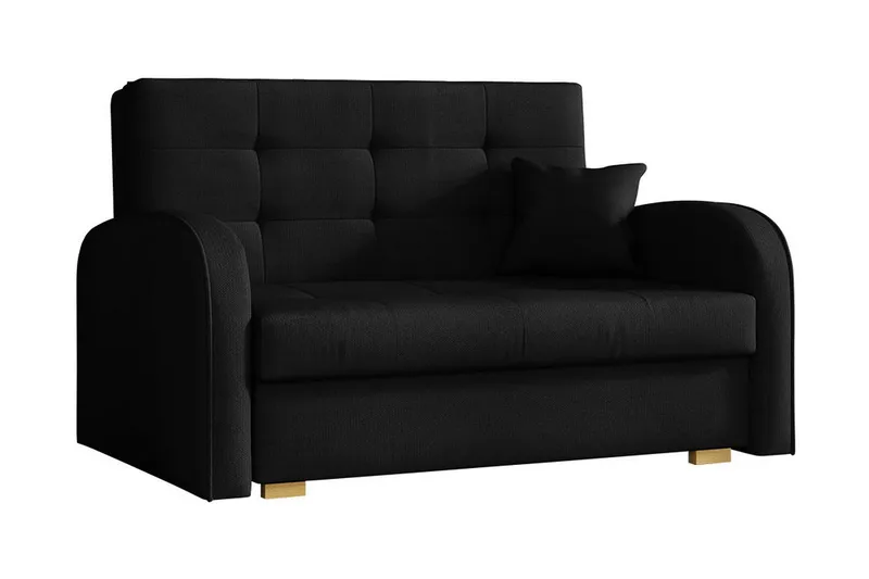 Bensbyn 2-seter Sovesofa 112x196 cm med Oppbevaring i Stoff, Svart
