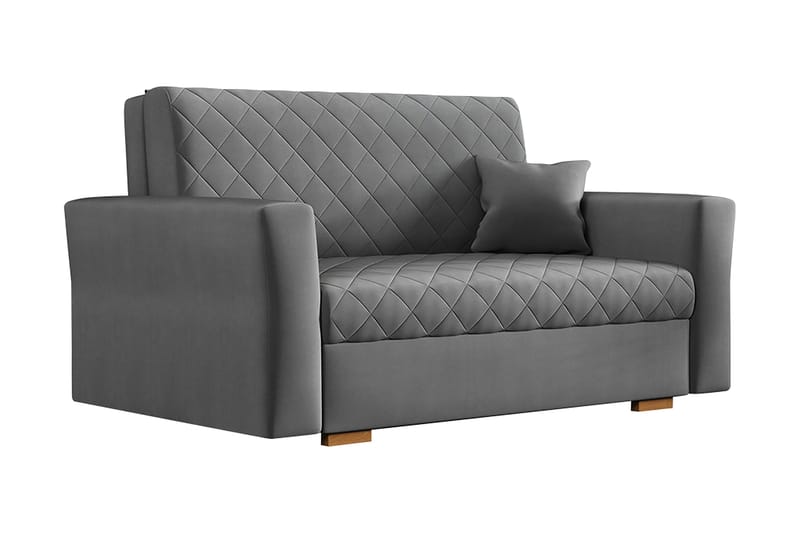 Bensbyn 2-seter Sovesofa 115x196 cm Sovbar Diamantsydd i Fløyel, Grå