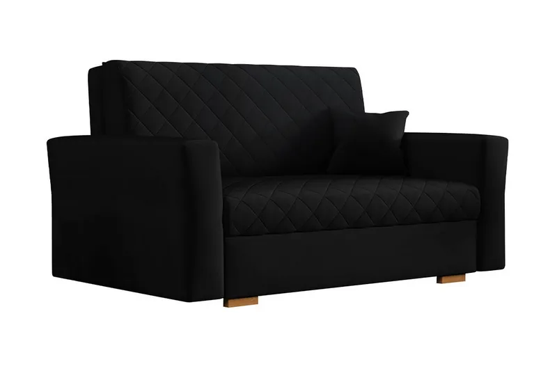 Bensbyn 2-seter Sovesofa 115x196 cm Sovbar Rutemønster i Stoff, Sort