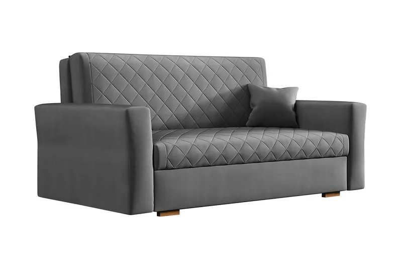 Bensbyn 2-seter Sovesofa 132x196 cm Sovbar Diamantsteppet i Stoff, Grå