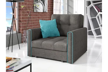 Bensbyn 2-seter Sovesofa 80x196 cm med Oppbevaring i Stoff - Grå - Møbler - Sofaer - Sovesofaer - 2 seters sovesofa