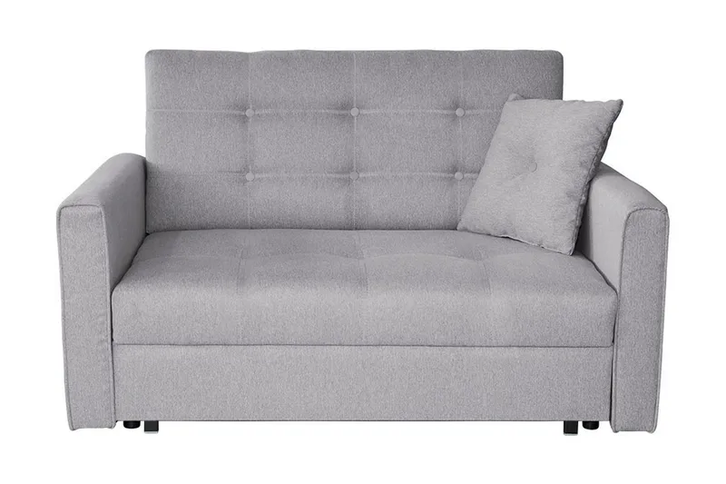 Bensbyn 2-seter Uttrekkbar Sovesofa 112x196 cm med Oppbevaring i Stoff, Grå