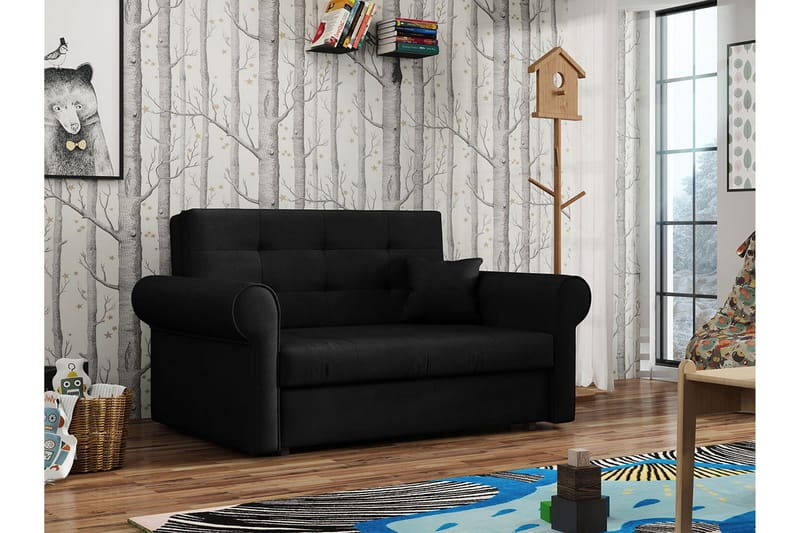 Bliaka 2-seters Sovesofa - Fløyel/Svart - Møbler - Sofaer - Sovesofaer - 2 seters sovesofa
