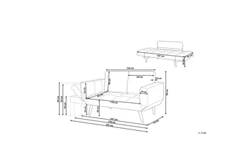 Brekke Sovesofa 150 cm - Grå - Møbler - Sofaer - Sovesofaer - 2 seters sovesofa