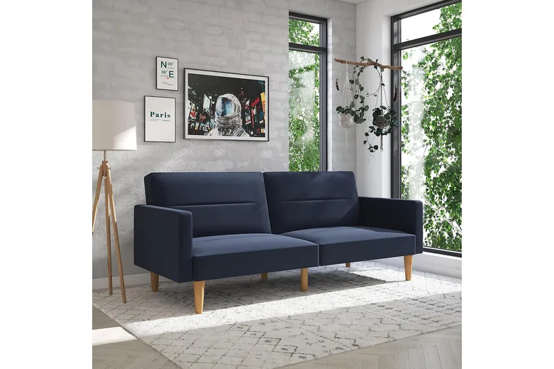 CHannel Tufted 2-seters Sovesofa Marineblå - Dorel Home - Møbler - Sofaer - Sovesofaer - 2 seters sovesofa