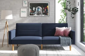 CHannel Tufted 2-seters Sovesofa Marineblå - Dorel Home - Møbler - Sofaer - Sovesofaer - 2 seters sovesofa