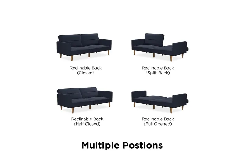 CHannel Tufted 2-seters Sovesofa Marineblå - Dorel Home - Møbler - Sofaer - Sovesofaer - 2 seters sovesofa