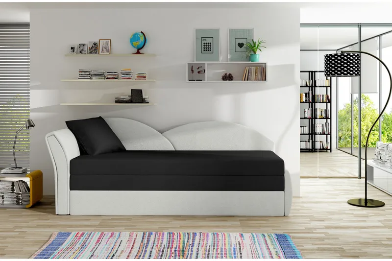 Chasidi 2-seter Sovesofa Venstre, Svart/Hvit