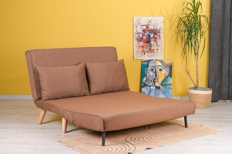 Daigo 2-seter Sovesofa 120x180 cm i Stoff - Brun - Møbler - Sofaer - Sovesofaer - 2 seters sovesofa