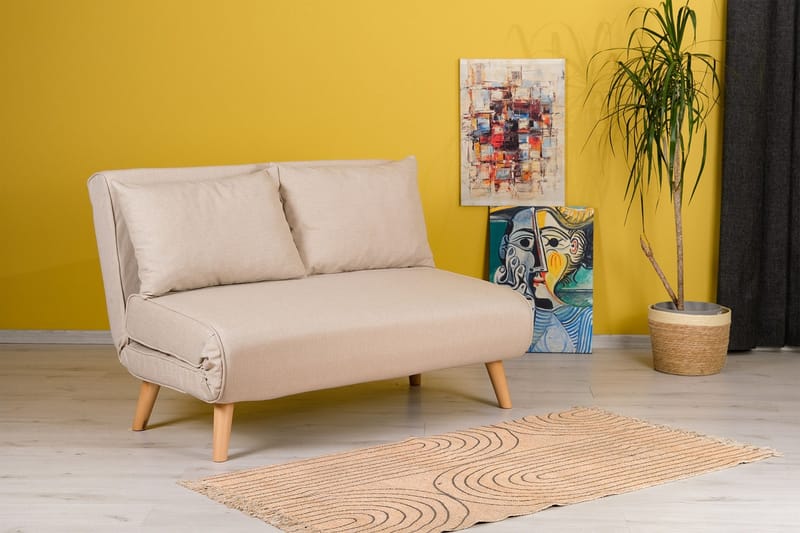 Daigo 2-seters Sovesofa 120x180 cm i Stoff - Beige - Møbler - Sofaer - Sovesofaer - 2 seters sovesofa