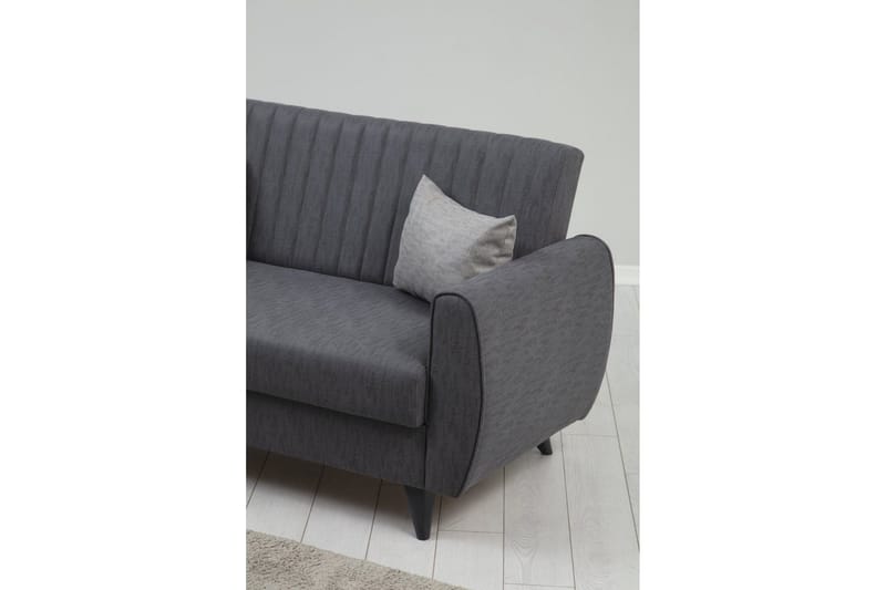 Dalima 2-seter Sovesofa 55x125 cm med Oppbevaring i Lin - Antrasitt - Møbler - Sofaer - Sovesofaer - 2 seters sovesofa