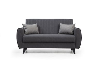 Dalima 2-seter Sovesofa 55x125 cm med Oppbevaring i Lin - Antrasitt - Møbler - Sofaer - Sovesofaer - 2 seters sovesofa