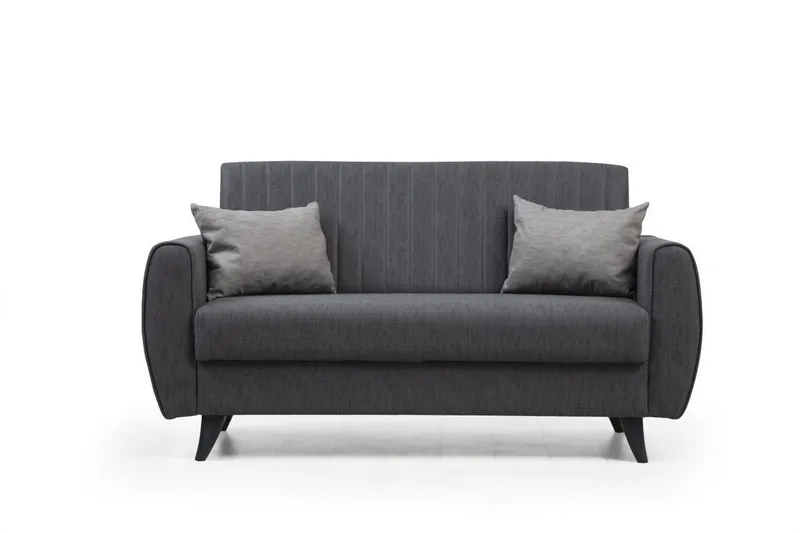 Dalima 2-seter Sovesofa 55x125 cm med Oppbevaring i Lin, Antrasitt