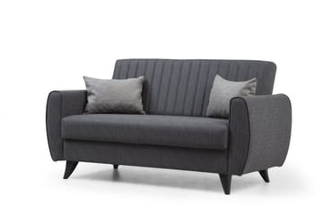 Dalima 2-seter Sovesofa 55x125 cm med Oppbevaring i Lin - Antrasitt - Møbler - Sofaer - Sovesofaer - 2 seters sovesofa