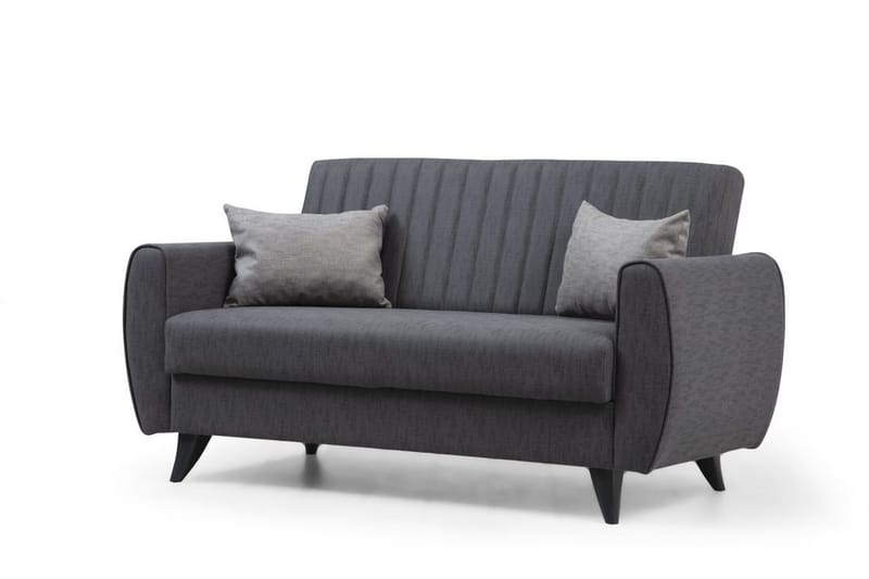 Dalima 2-seter Sovesofa 55x125 cm med Oppbevaring i Lin - Antrasitt - Møbler - Sofaer - Sovesofaer - 2 seters sovesofa