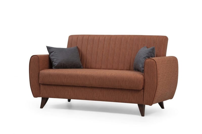 Dalima 2-seter Sovesofa 55x125 cm med Oppbevaring i Stoff - Terrakotta - Møbler - Sofaer - Sovesofaer - 2 seters sovesofa