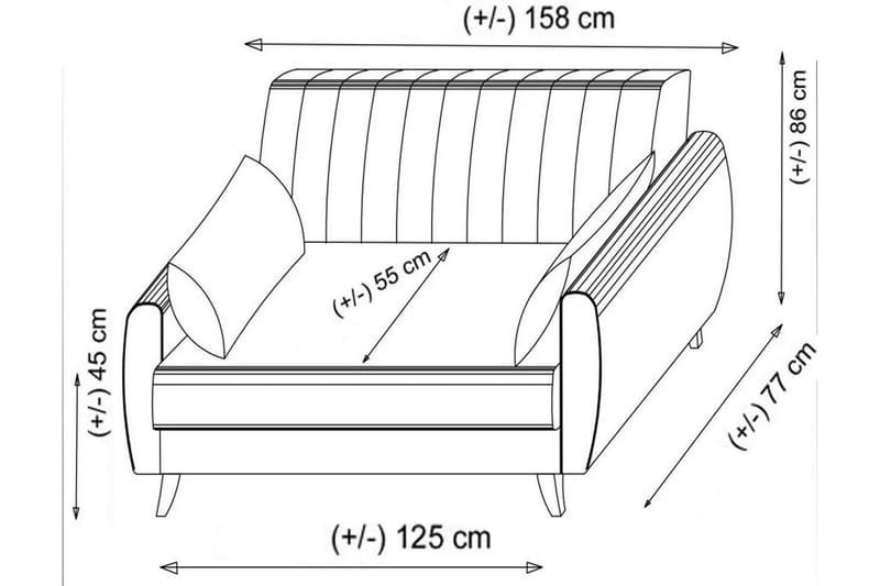 Dalima 2-seter Sovesofa 55x125 cm med Oppbevaring i Stoff - Terrakotta - Møbler - Sofaer - Sovesofaer - 2 seters sovesofa