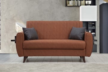 Dalima 2-seter Sovesofa 55x125 cm med Oppbevaring i Stoff - Terrakotta - Møbler - Sofaer - Sovesofaer - 2 seters sovesofa